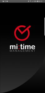 mi:time management app launch screen